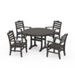 POLYWOOD Savannah 5-Piece Round Dining Set with Trestle Legs — Vintage Coffee