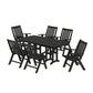 POLYWOOD Vineyard Folding Chair 7-Piece Dining Set — Black