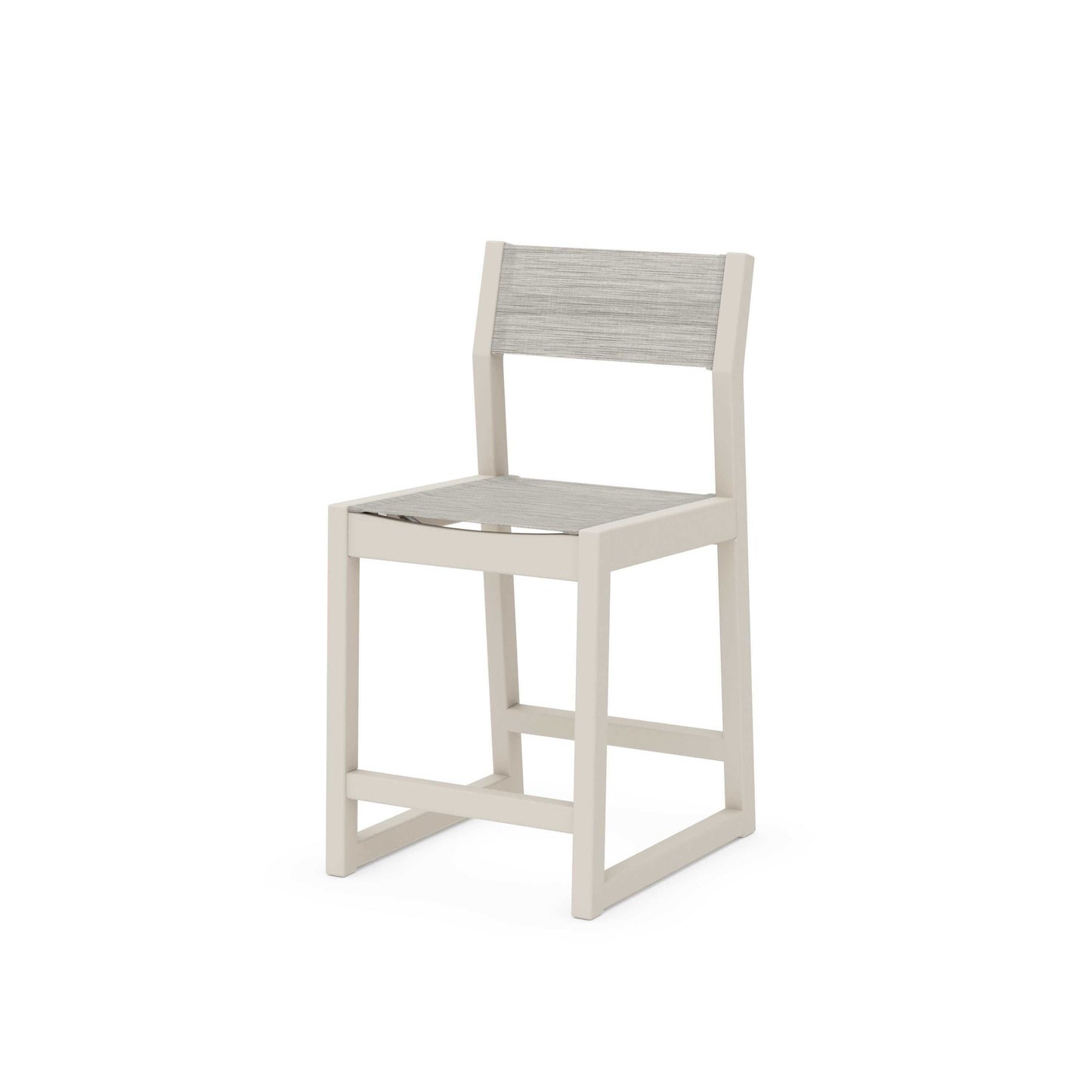 POLYWOOD EDGE Sling Counter Side Chair — Sand / Birch Sling