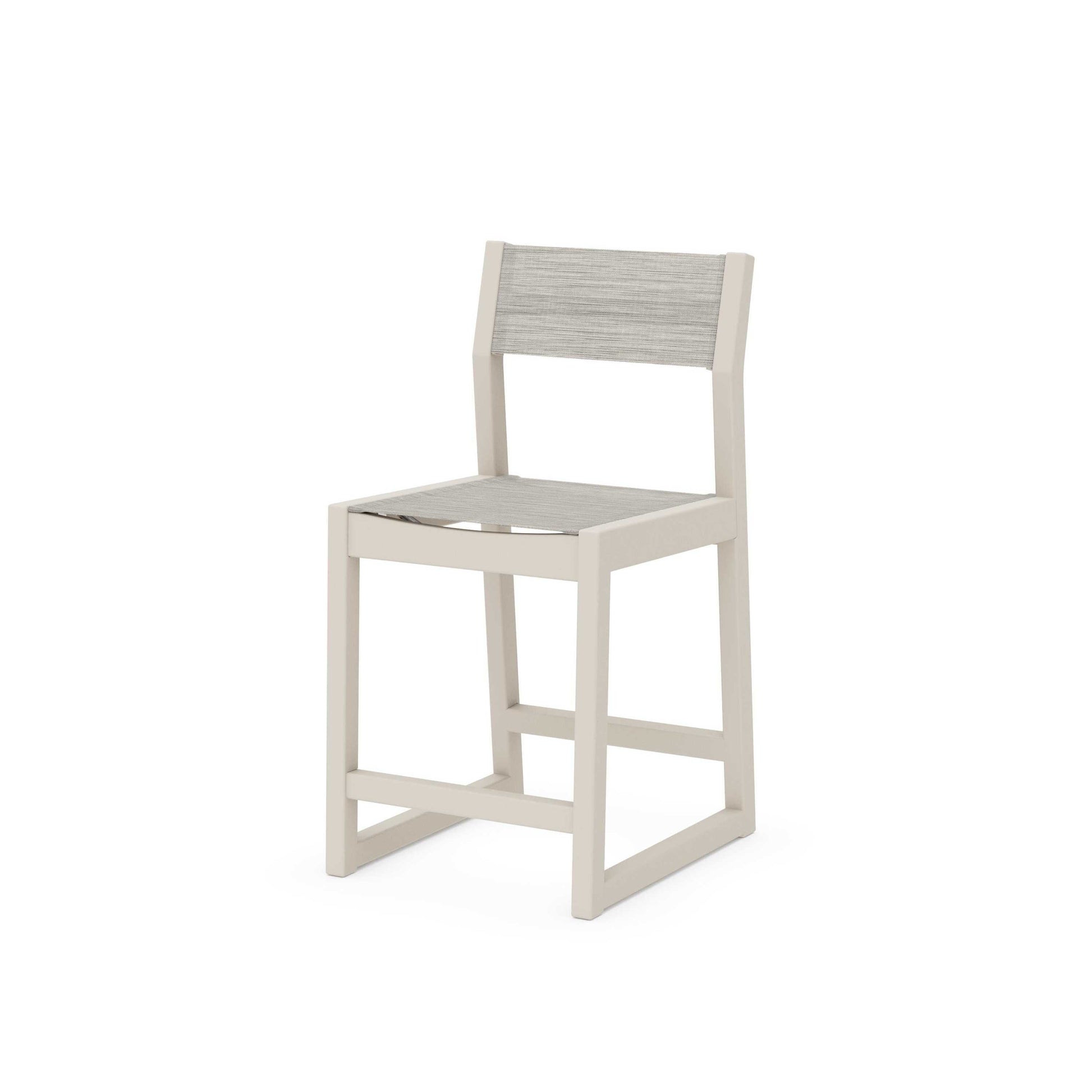 POLYWOOD EDGE Sling Counter Side Chair — Sand / Birch Sling