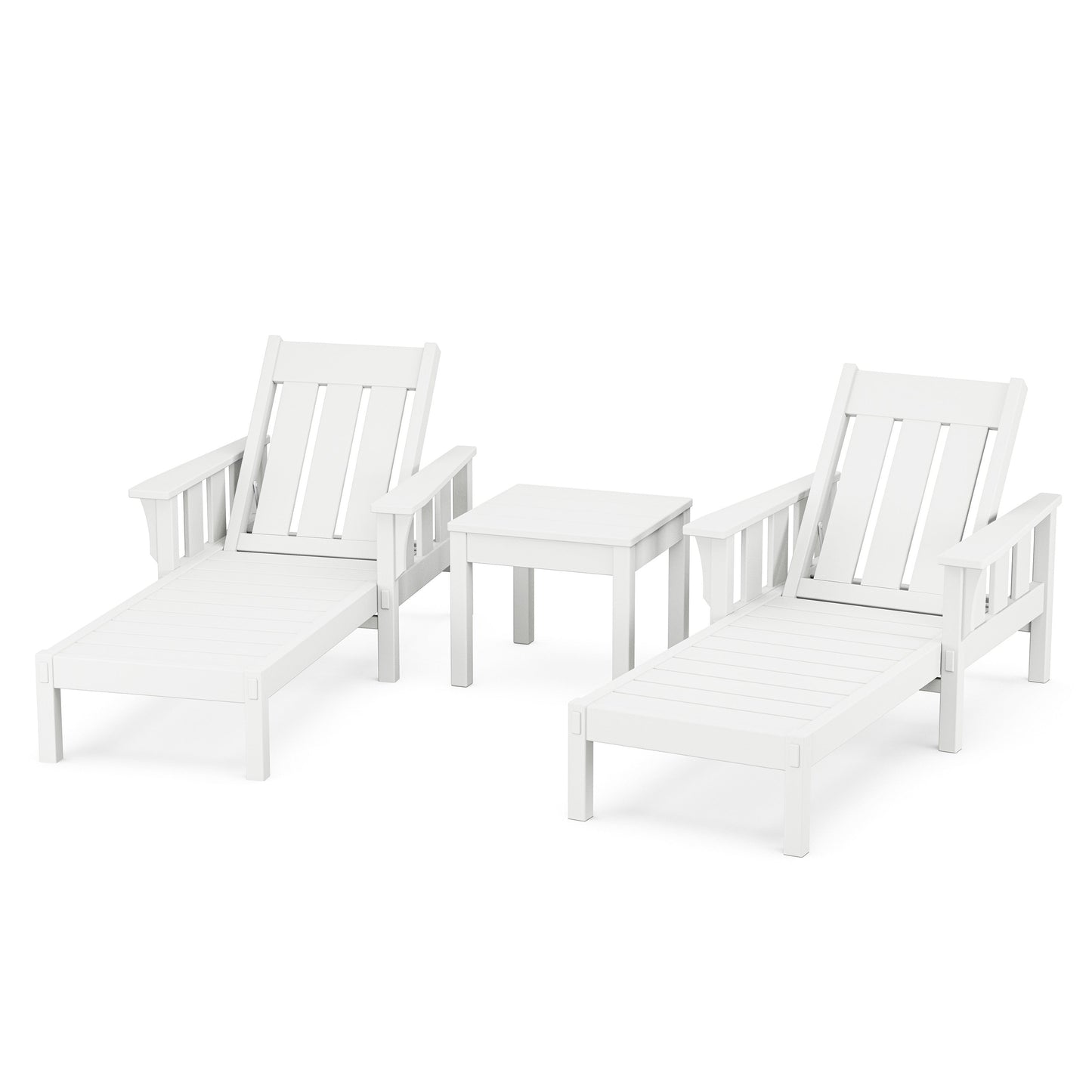 POLYWOOD Acadia 3-Piece Chaise Set — White