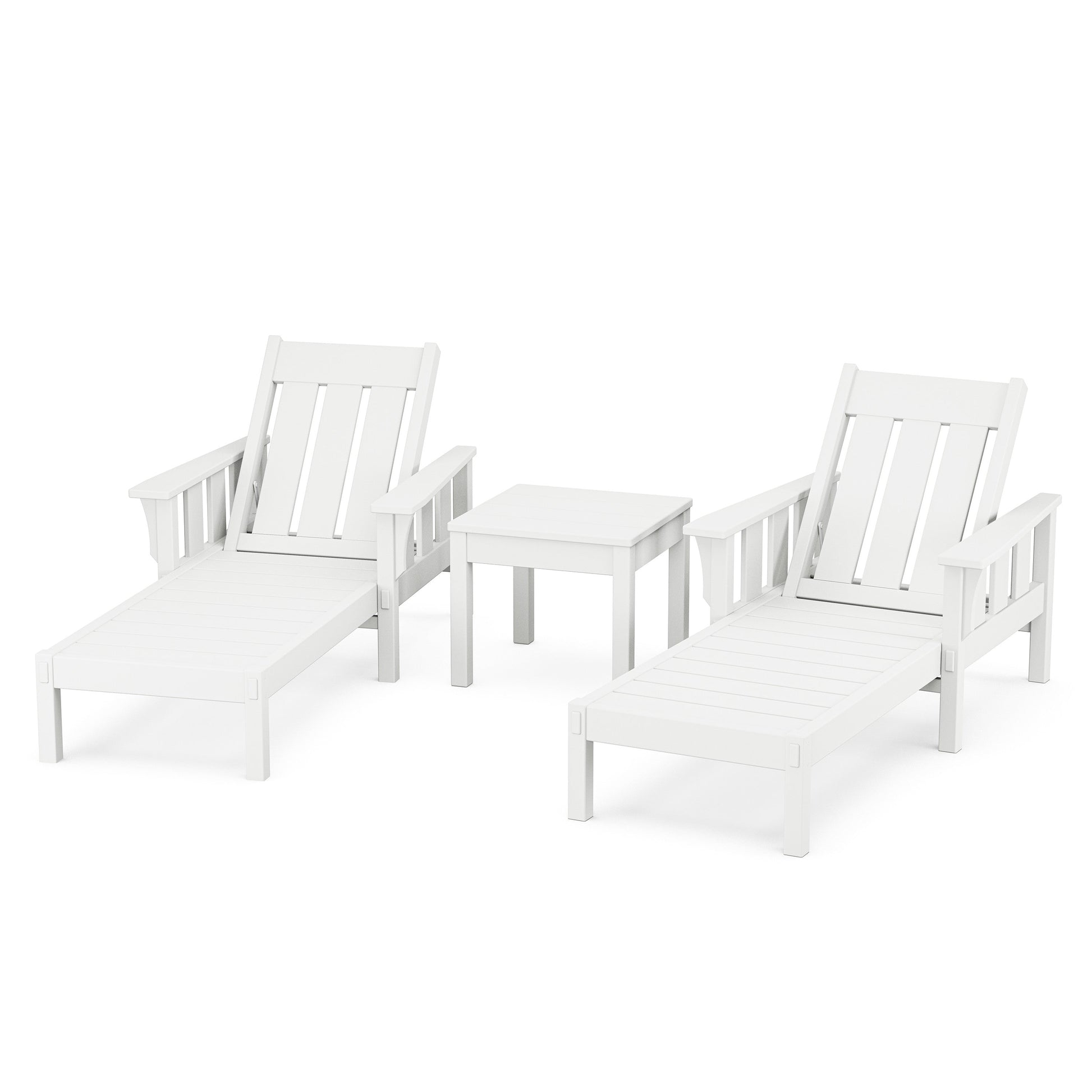 POLYWOOD Acadia 3-Piece Chaise Set — White
