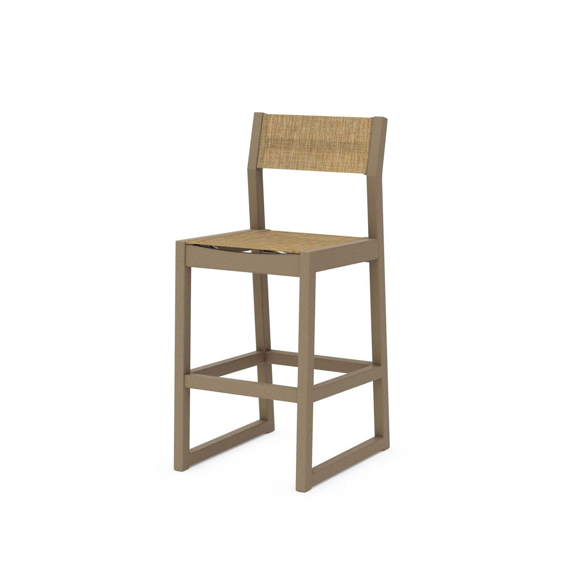POLYWOOD EDGE Sling Bar Side Chair — Vintage Sahara / Burlap Sling