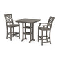 POLYWOOD Chinoiserie 3-Piece Farmhouse Bar Set with Trestle Legs — Driftwood