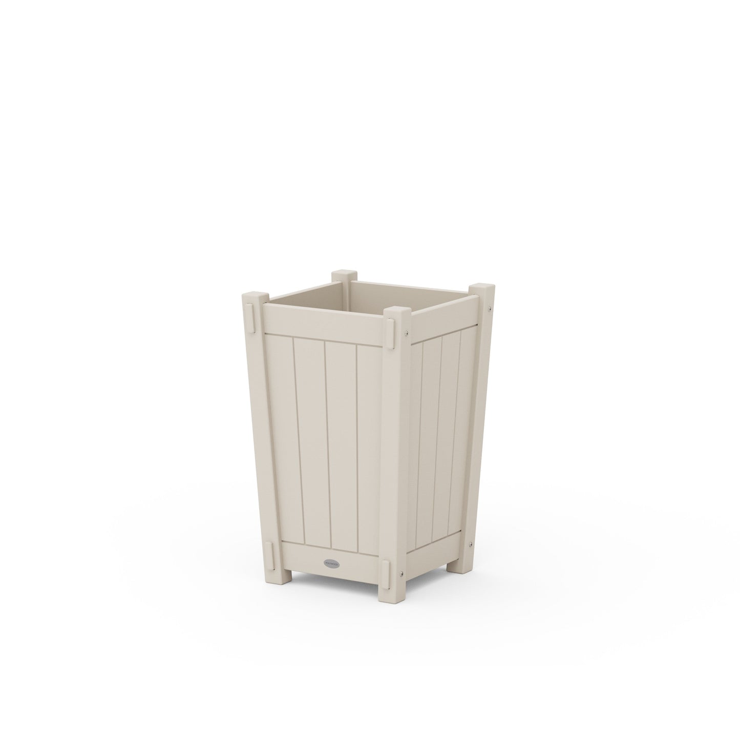 POLYWOOD Vineyard Tapered Square Short Planter Box — Sand