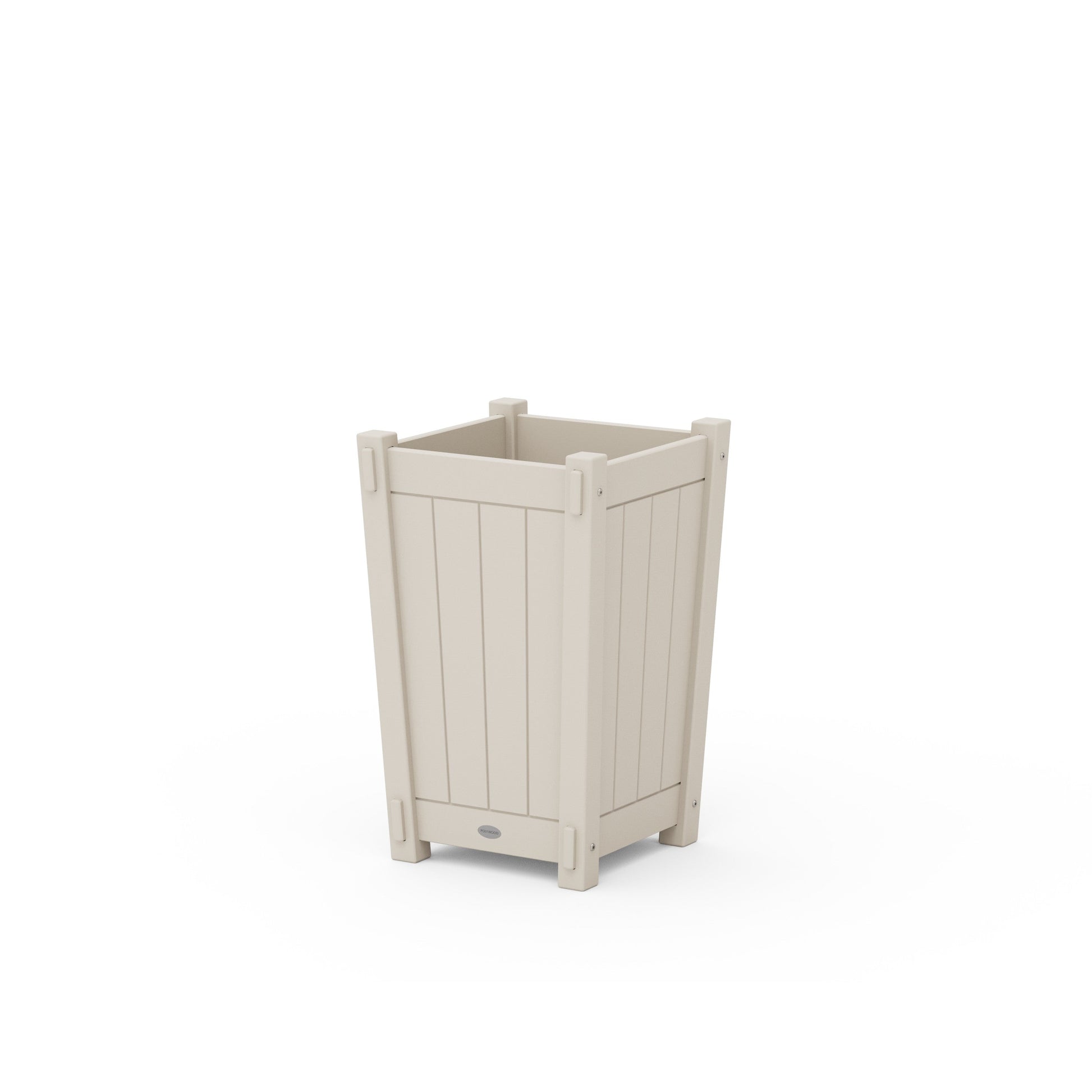 POLYWOOD Vineyard Tapered Square Short Planter Box — Sand