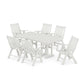 POLYWOOD Vineyard Folding Chair 7-Piece Farmhouse Dining Set — Vintage White