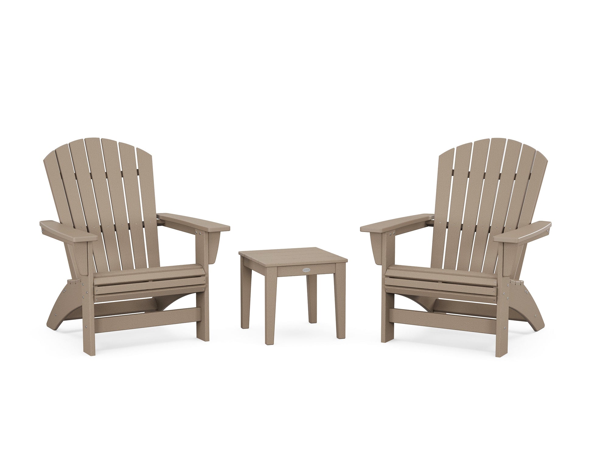 POLYWOOD 3-Piece Nautical Grand Adirondack Set — Vintage Sahara