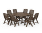 POLYWOOD Nautical Highback 9-Piece Square Farmhouse Dining Set with Trestle Legs — Kona