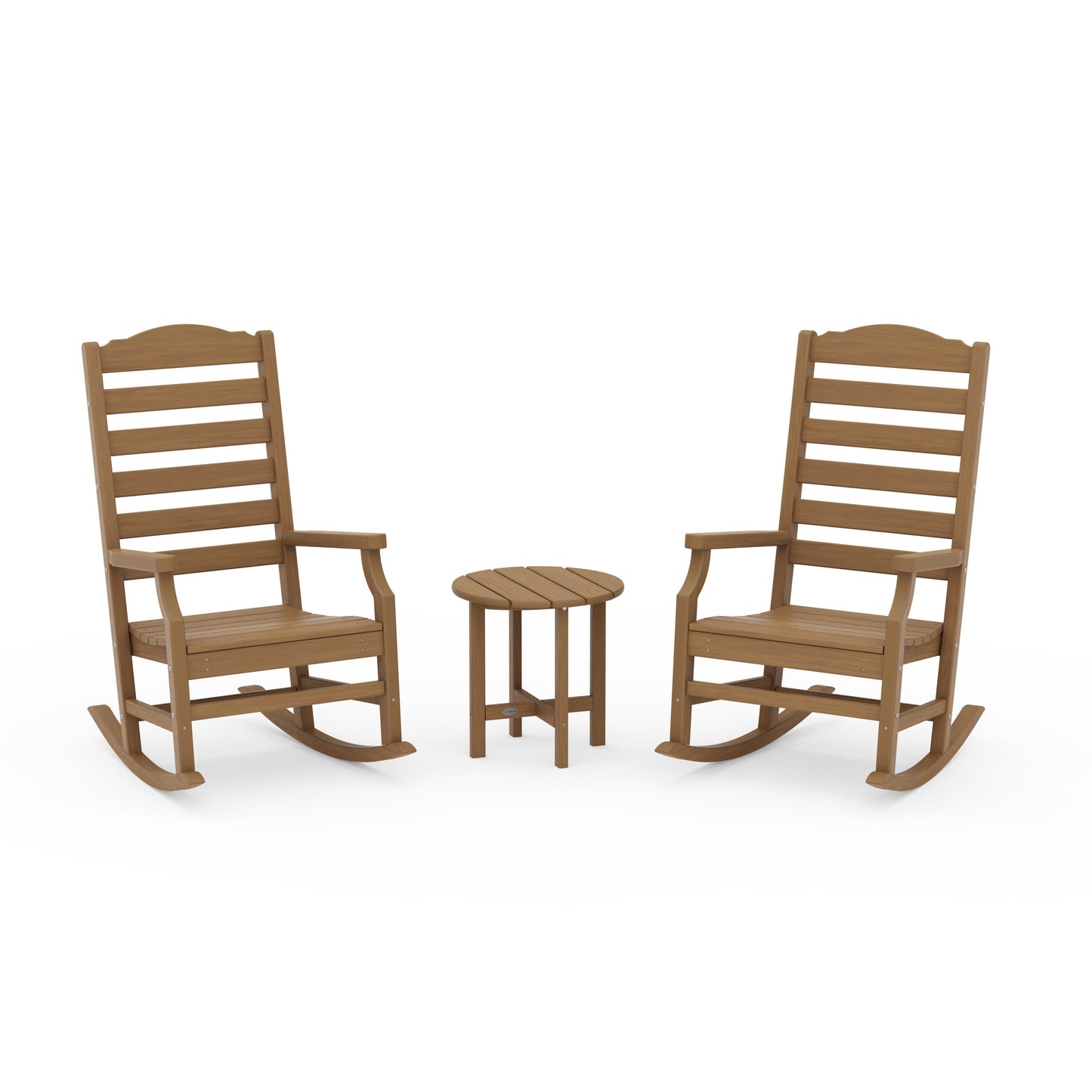 POLYWOOD Savannah 3-Piece Rocking Chair Set — Natural