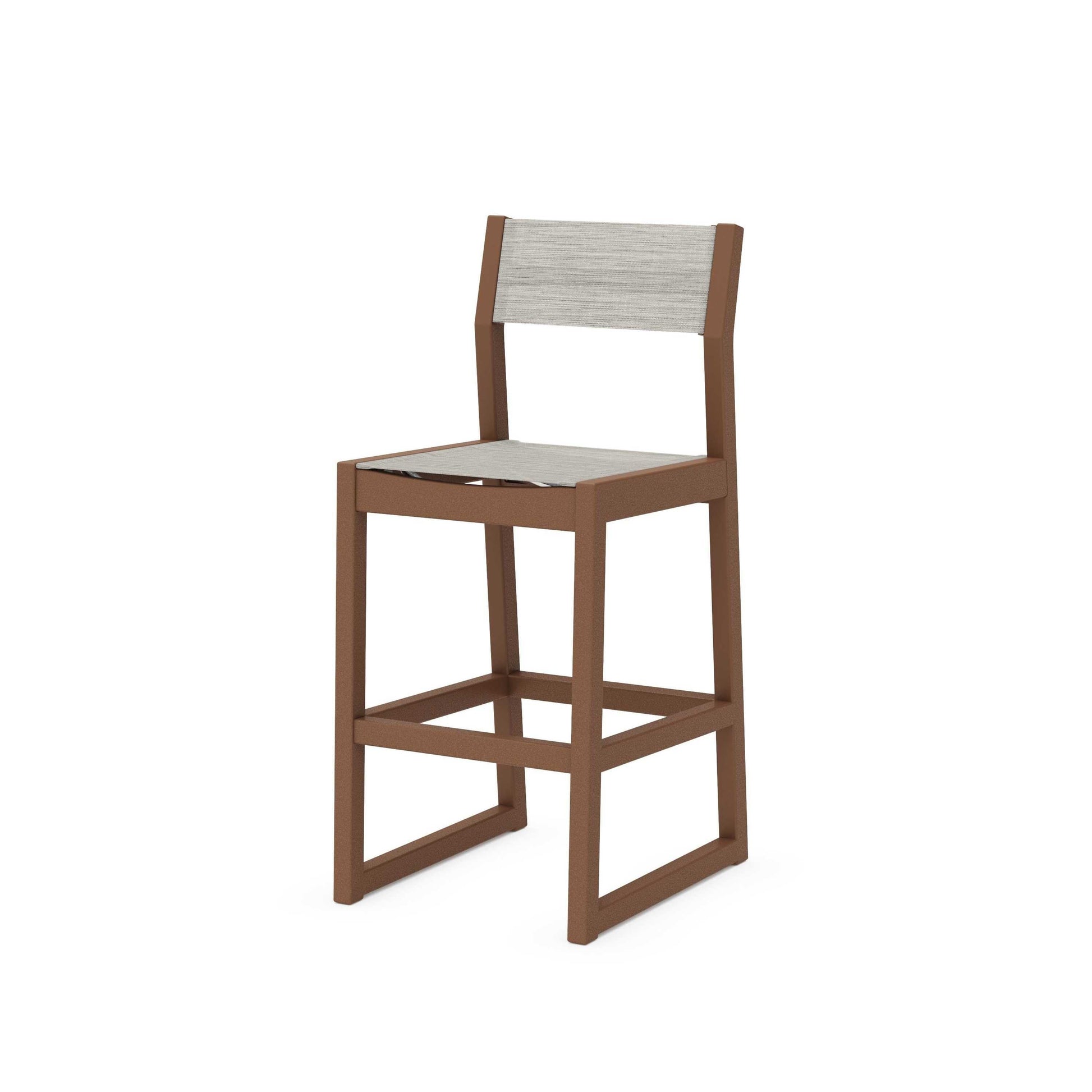 POLYWOOD EDGE Sling Bar Side Chair — Teak / Birch Sling