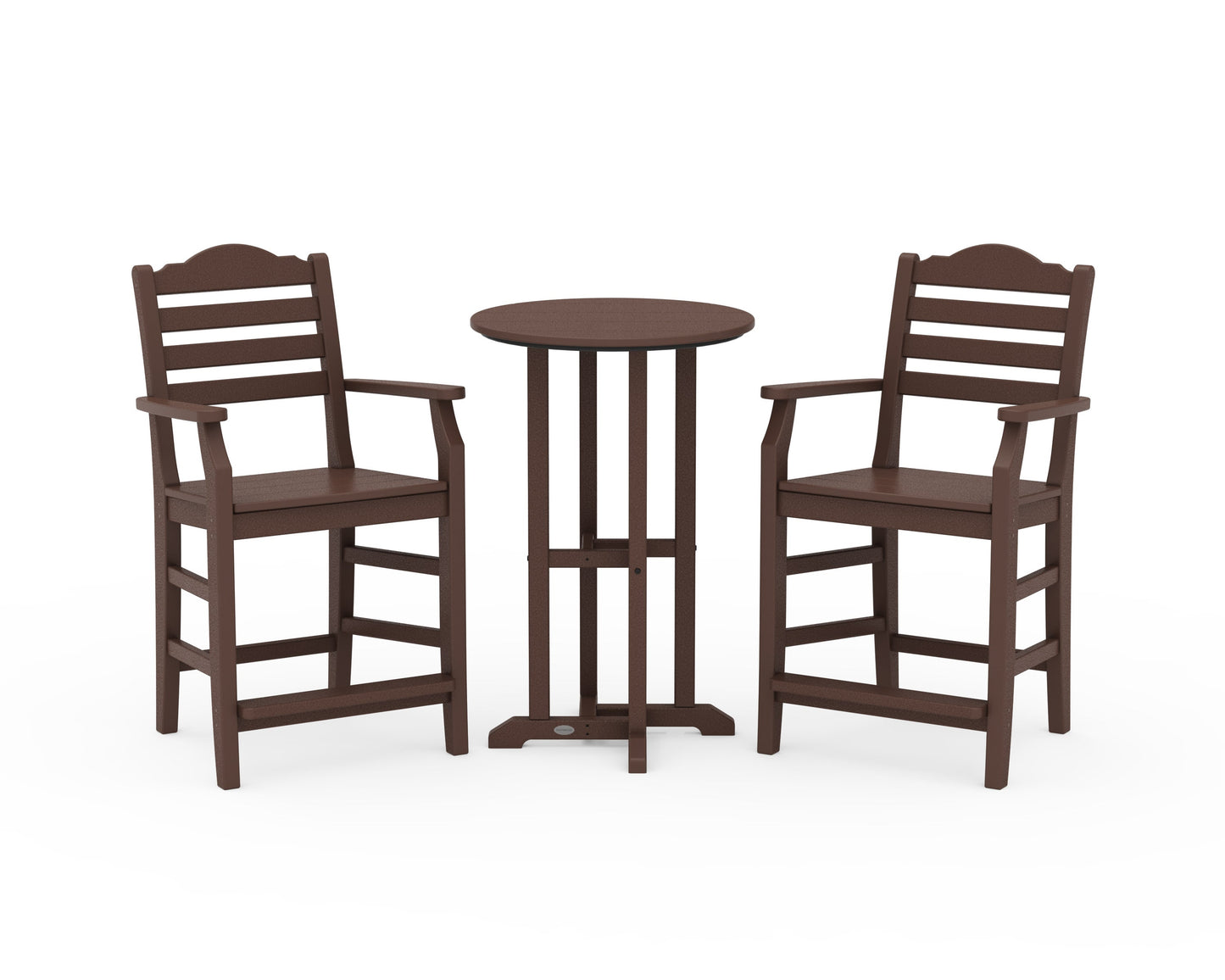 POLYWOOD Savannah 3-Piece Farmhouse Counter Set — Mahogany