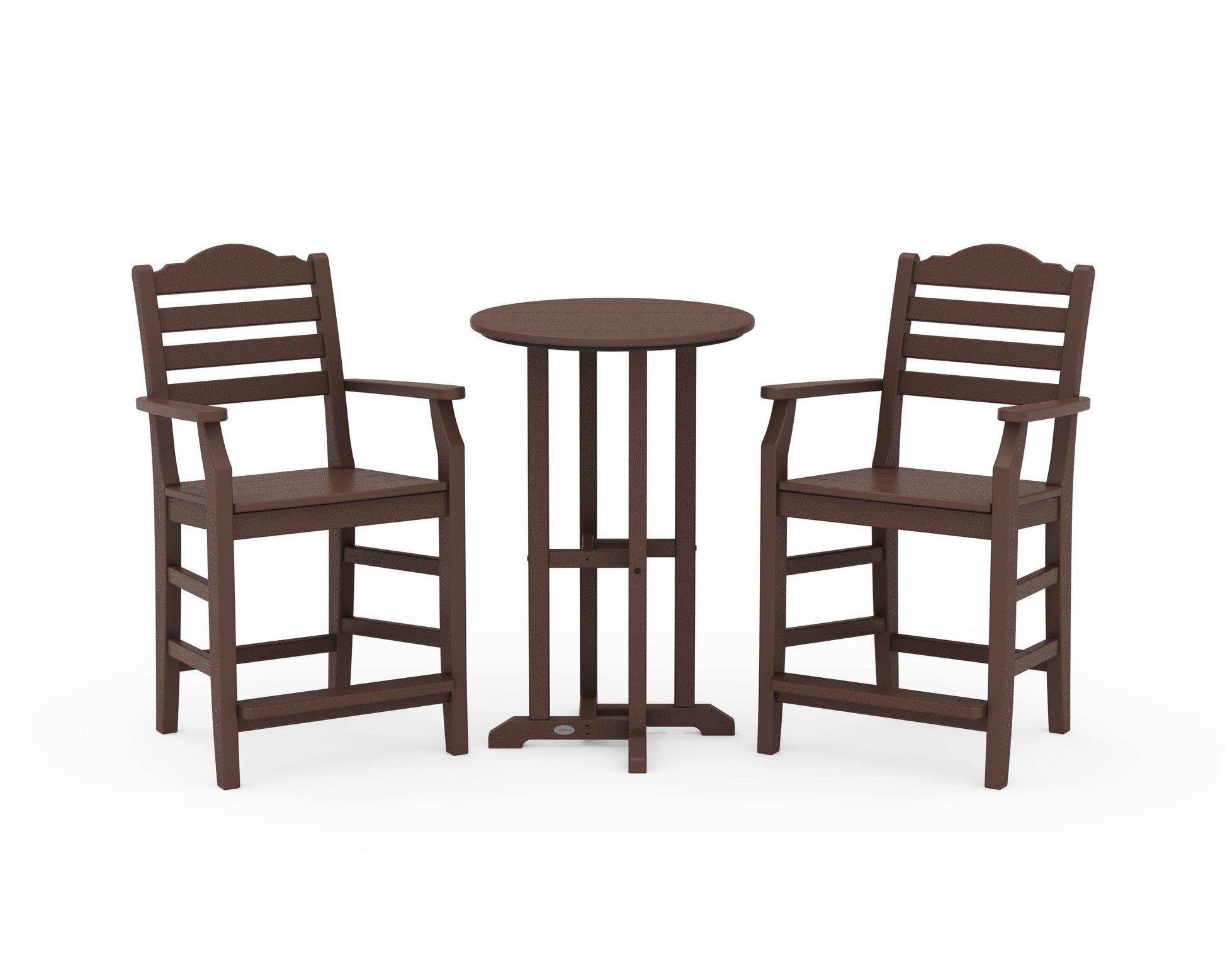 POLYWOOD Savannah 3-Piece Farmhouse Counter Set — Mahogany