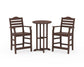 POLYWOOD Savannah 3-Piece Farmhouse Counter Set — Mahogany