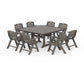 POLYWOOD Nautical Lowback 9-Piece Square Dining Set with Trestle Legs — Driftwood
