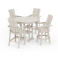 POLYWOOD Modern Adirondack 5-Piece Nautical Trestle Round Bar Set with Swivels — Sand