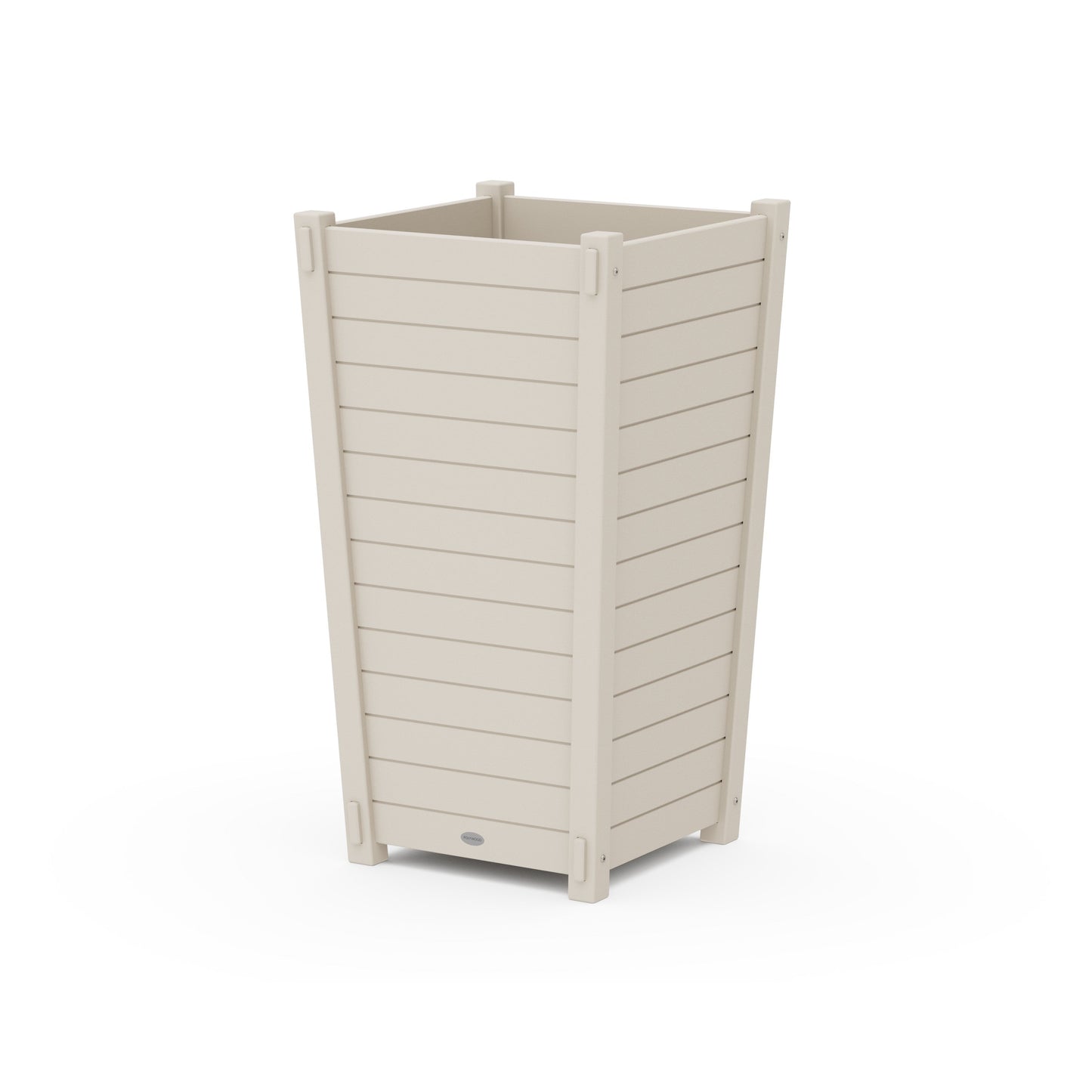 POLYWOOD Nautical Large Tapered Square Tall Planter Box — Sand