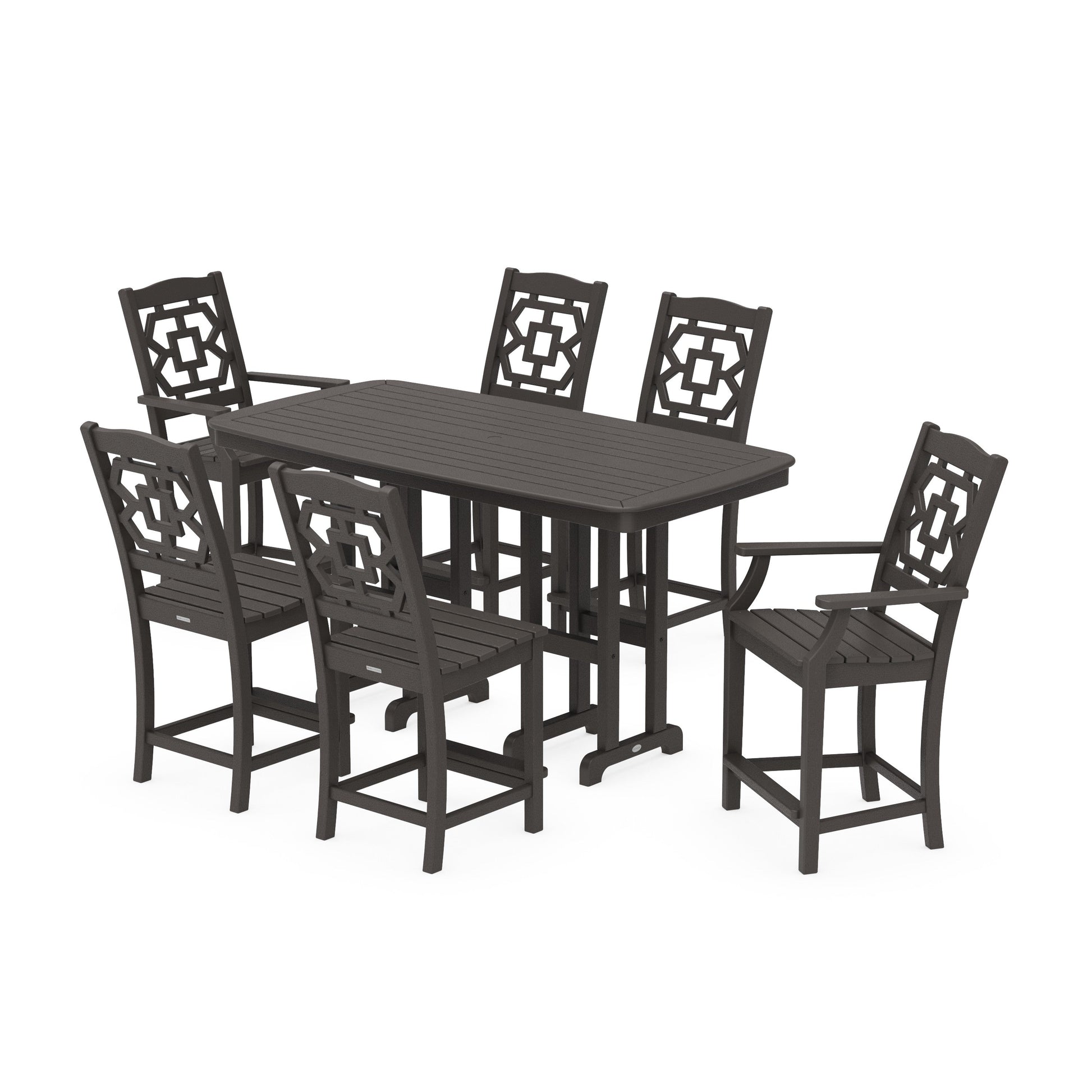 POLYWOOD Chinoiserie 7-Piece Counter Set — Vintage Coffee