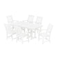 POLYWOOD Chinoiserie Arm Chair 7-Piece Farmhouse Dining Set — White