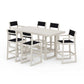 POLYWOOD EDGE Sling 7-Piece Bar Table Set — Sand / Black Sling