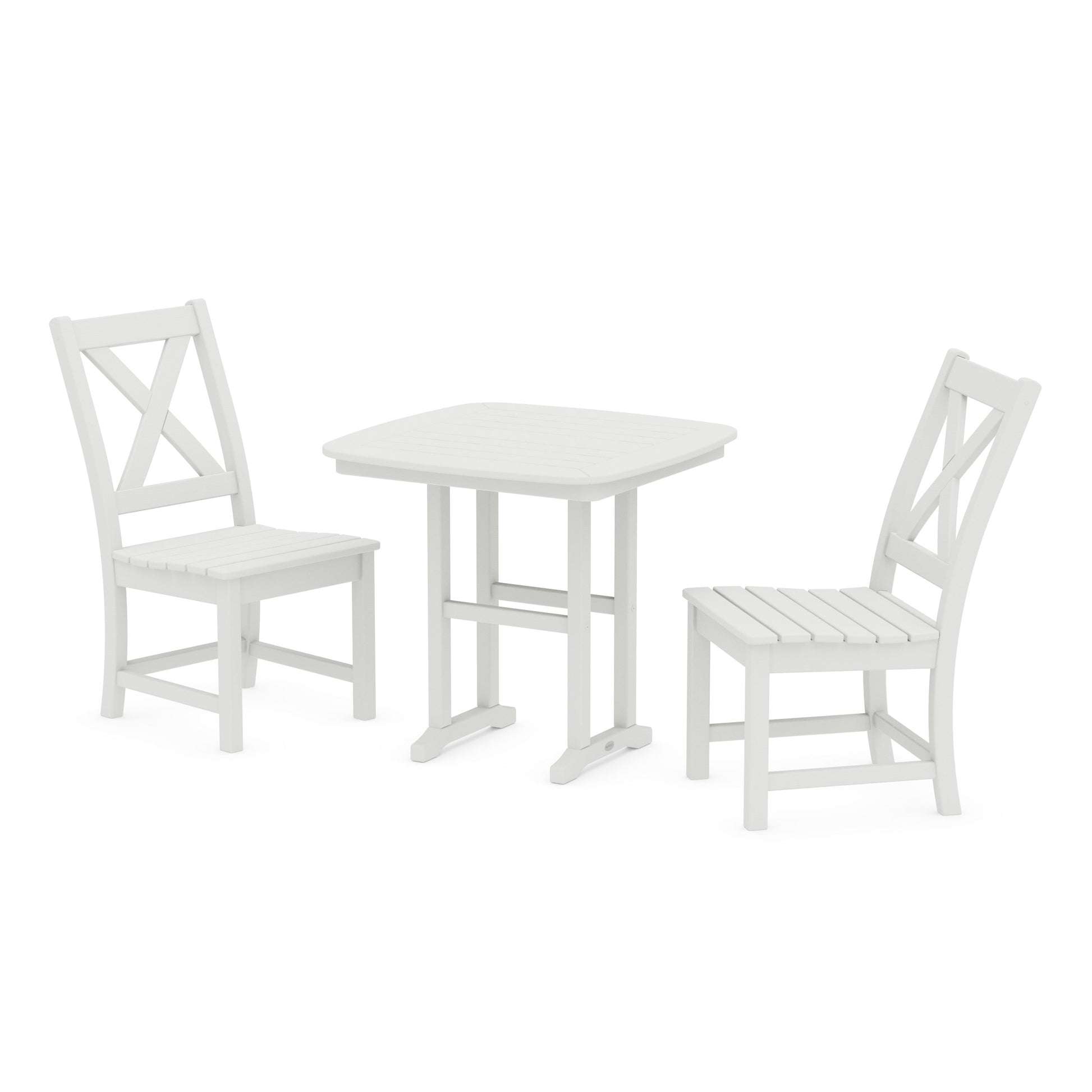 POLYWOOD Braxton Side Chair 3-Piece Dining Set — Vintage White