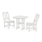 POLYWOOD Braxton Side Chair 3-Piece Dining Set — Vintage White