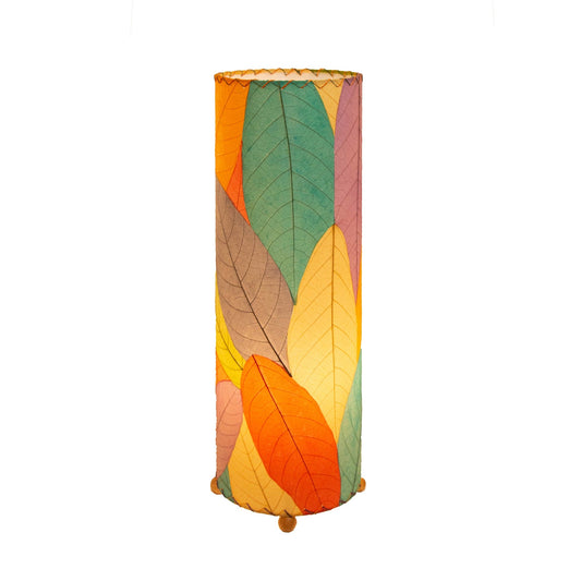 24 Inch Cocoa Leaf Cylinder Table Lamp