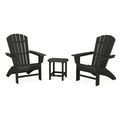 POLYWOOD - Nautical 3-Piece Curveback Adirondack Set                           FREE SHIPPING