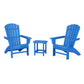 POLYWOOD - Nautical 3-Piece Curveback Adirondack Set                           FREE SHIPPING