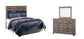 Zelen Full Panel Headboard with Mirrored Dresser