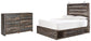 Drystan Queen Panel Bed with 2 Storage Drawers with Dresser