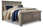 Lettner California King Panel Bed with Mirrored Dresser, Chest and Nightstand