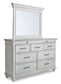 Kanwyn Queen Panel Bed with Mirrored Dresser and 2 Nightstands
