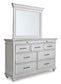 Kanwyn King Panel Bed with Mirrored Dresser and Chest