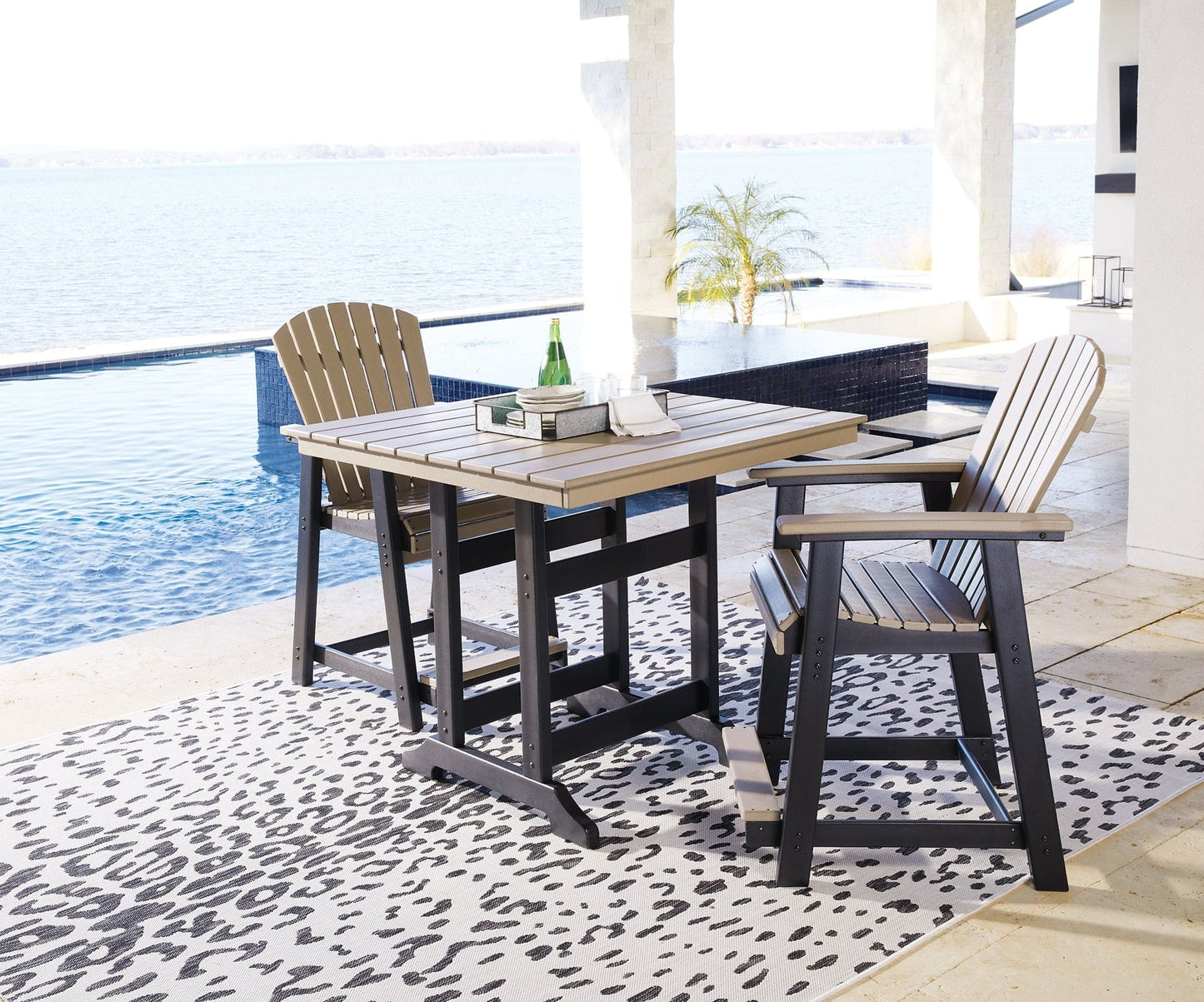 Ashley Express - Fairen Trail Outdoor Counter Height Dining Table and 2 Barstools