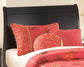 Huey Vineyard Twin Sleigh Headboard with Mirrored Dresser and 2 Nightstands