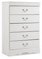 Anarasia Queen Sleigh Headboard with Mirrored Dresser and Chest