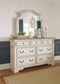 Realyn King Upholstered Panel Bed with Mirrored Dresser and 2 Nightstands