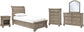 Lettner Twin Sleigh Bed with Mirrored Dresser, Chest and Nightstand