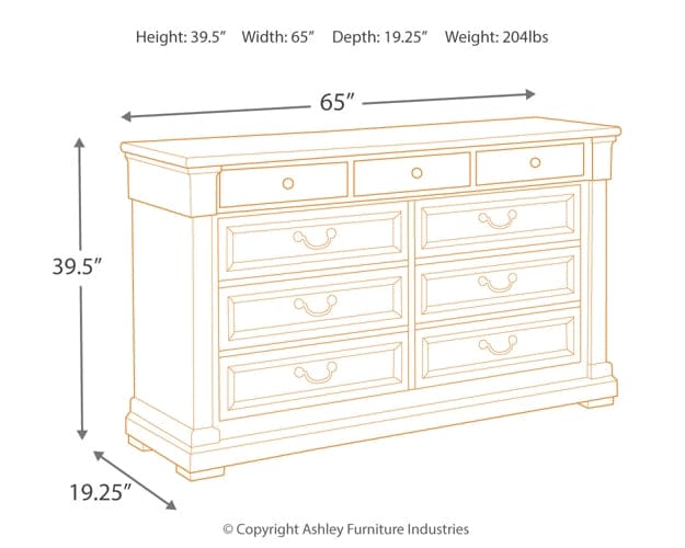 Bolanburg King Panel Bed with Dresser
