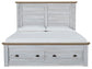 Haven Bay King Panel Storage Bed with Mirrored Dresser, Chest and 2 Nightstands