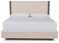 Anibecca California King Upholstered Bed with Mirrored Dresser and 2 Nightstands