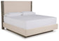 Anibecca California King Upholstered Bed with Mirrored Dresser