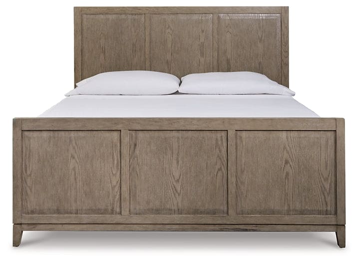 Chrestner King Panel Bed with Mirrored Dresser and Chest
