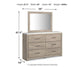 Senniberg Queen Panel Bed with Mirrored Dresser