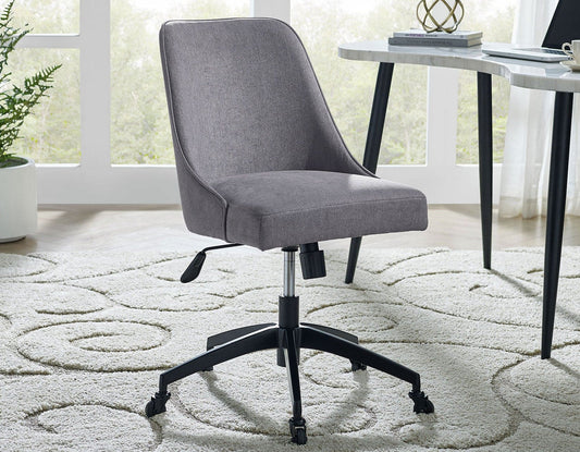 Kinsley Swivel Upholstered Desk Chair, Gray