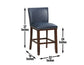 Tiffany 24″ Counter Stool, Navy Vegan Leather