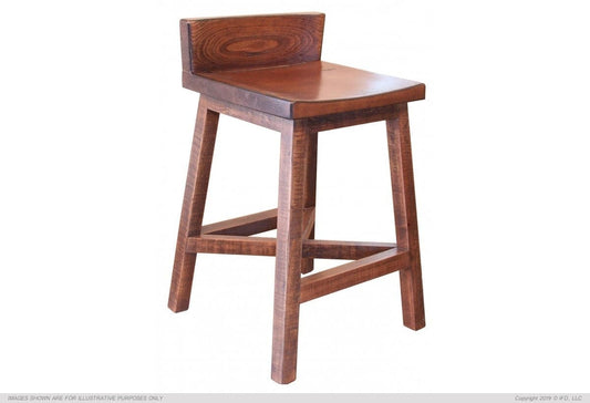 Brown 24" Wooden Stool