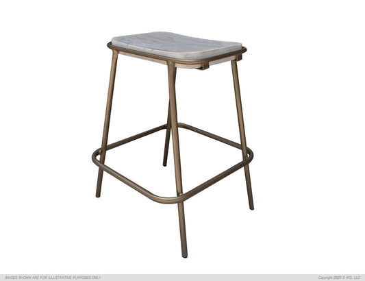 Metal Frame Wooden Seat  24" Stool