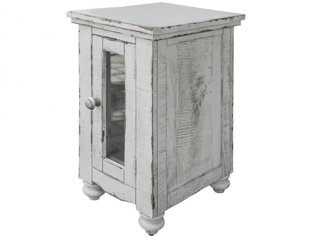 1 Drawer, End Table w/ White finish